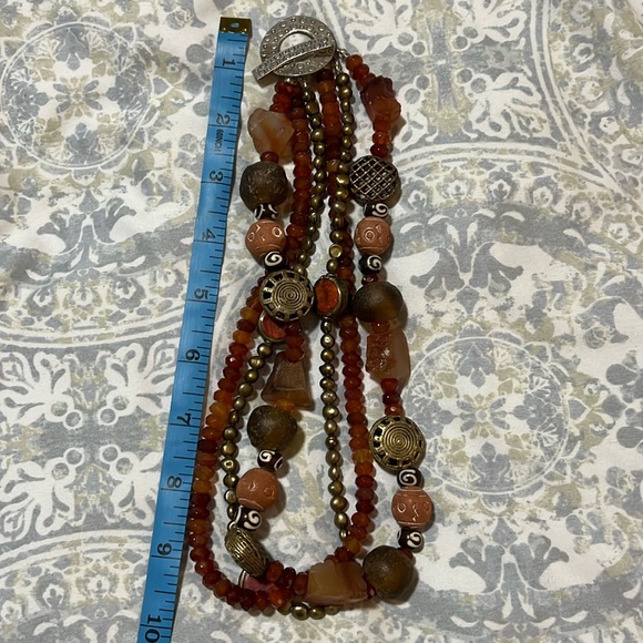 Boutique Hand Made Multicolor Stone, Clay & Metal Beaded Necklace - Picture 5 of 5